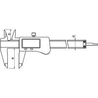 Preview: Digital caliper with extra thin measuring beaks, type 6718 Preview: Digital caliper with extra thin measuring beaks, type 6718