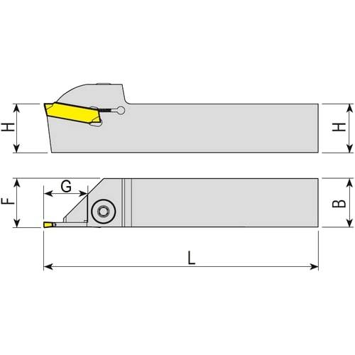 Einstechdrehhalter außen für Horn-Wendeplatten S224