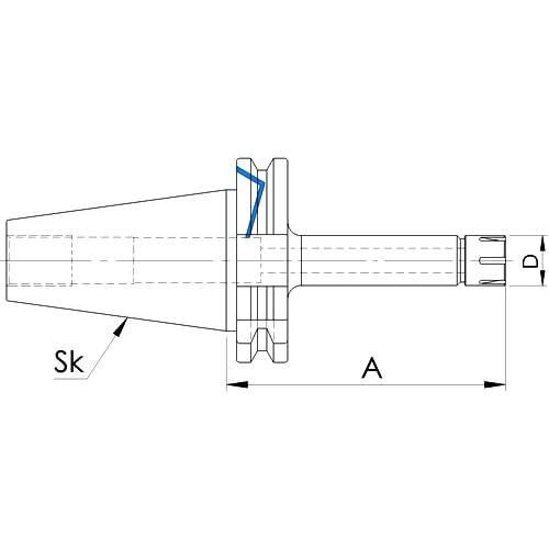 ER Collet chuck DIN 69871, MINI