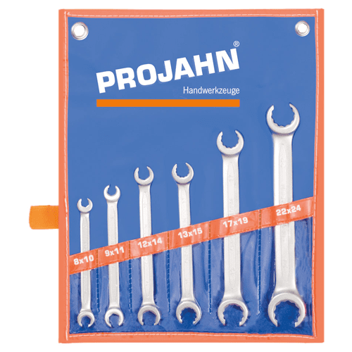Double ended ring spanner set DIN 3118, open type, metric