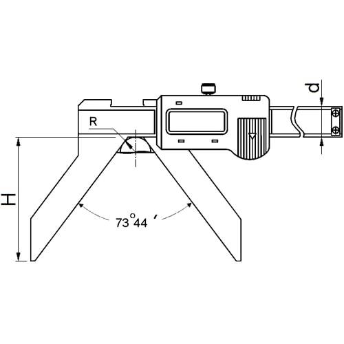 Digitaler Radius Messschieber zur Messung von Bogen und Radius, Typ 6706