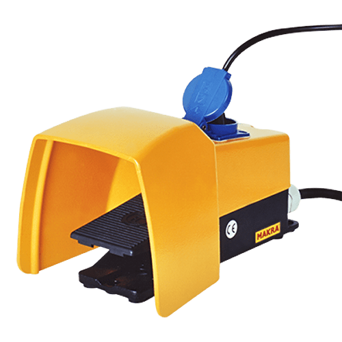 Foot switch with socket 230V for edge deburring machine Makra