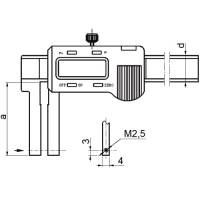 Preview: Digital universal caliper for M2.5 thread inserts, type 67 Preview: Digital universal caliper for M2.5 thread inserts, type 67