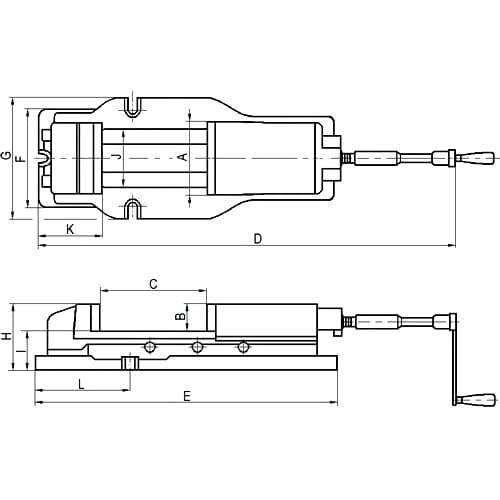Maschinenschraubstock mit Hydraulikspindel Serie FHS2