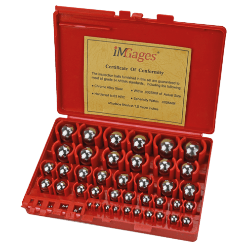 Gauge ball set, special steel, hardened