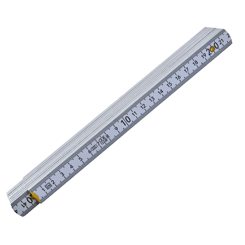 Folding ruler wood mm/inch, white, 2m