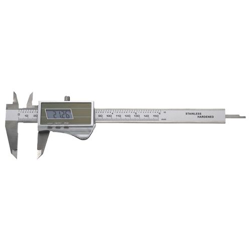 Digital caliper with solar cell and battery buffer, type 620