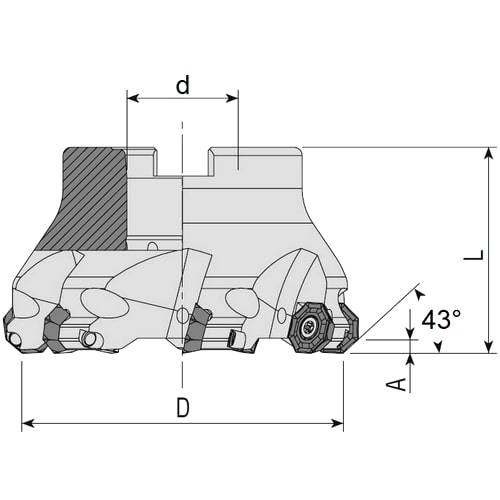 Planmesserkopf 43°, für OFMT Wendeplatten