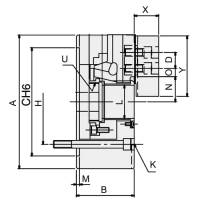 Preview: 4-jaw power chuck series NIT-200 Preview: 4-jaw power chuck series NIT-200