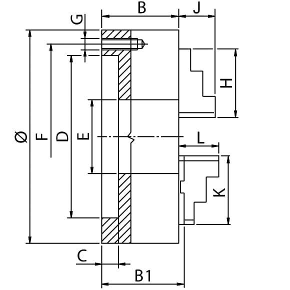 ZENTRA Dreibackenfutter DIN 6350