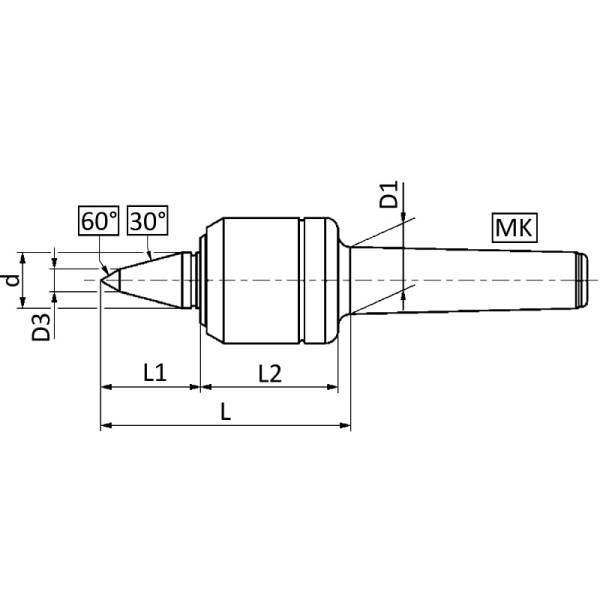 Revolving precision lathe centre series 100 KOP