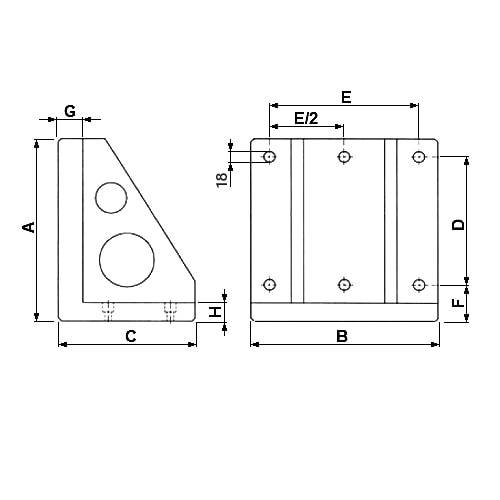 Aufspannwinkel Guss CD23 ohne T-Nuten