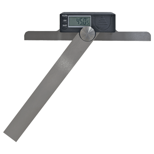 Digital protractor, made of steel, 0 - 180°