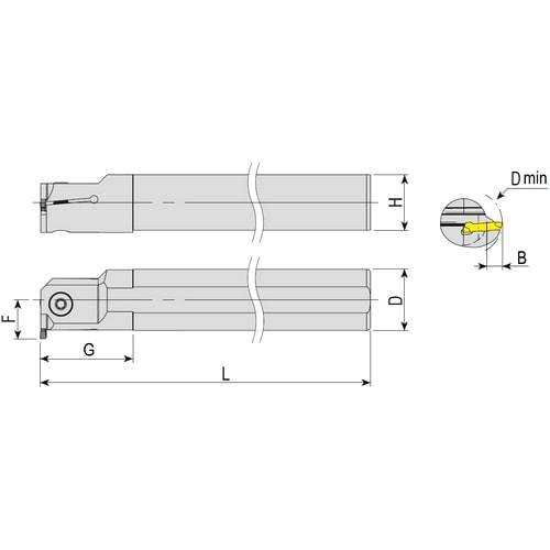 Einstechdrehhalter innen für Horn-Wendeplatten S224
