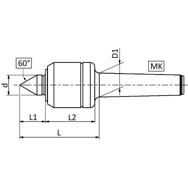 Mitlaufende Präzisions-Drehbankspitze Serie 100