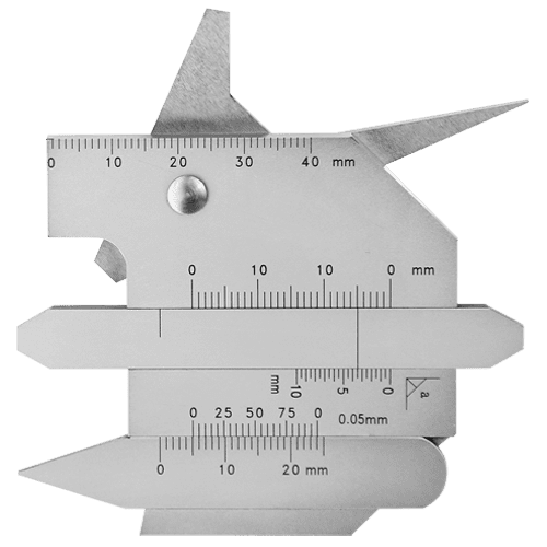 Welding seam gauges, Inox, satin chrome finished