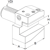 Vorschau: VDI Werkzeughalter DIN 69880 Form B2, links, kurz Vorschau: VDI Werkzeughalter DIN 69880 Form B2, links, kurz