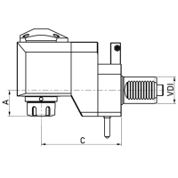 Vorschau: Radial Bohr- und Fräskopf, DIN 5482, abgewinkelt, offset, R Vorschau: Radial Bohr- und Fräskopf, DIN 5482, abgewinkelt, offset, R