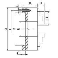 Preview: ZENTRA four jaw chuck DIN 6350 Preview: ZENTRA four jaw chuck DIN 6350