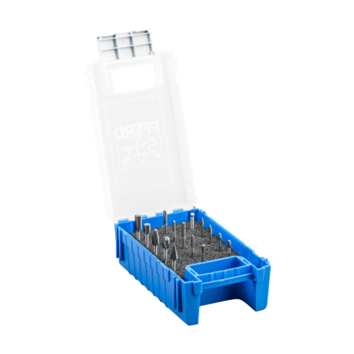 PFERD Tungsten carbide burr set, most common shapes