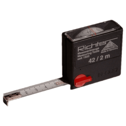 Pocket measuring tape with top window EC class II, type 42