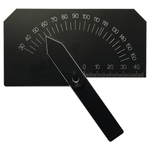 Twist drill grinding gauge, made of hardened aluminium, 8381