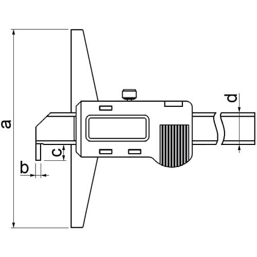 Digitaler Tiefenmessschieber mit Haken, Metallgehäuse, Din 862, Typ 6043