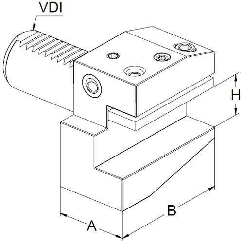 VDI Werkzeughalter DIN 69880 Form B2, links, kurz