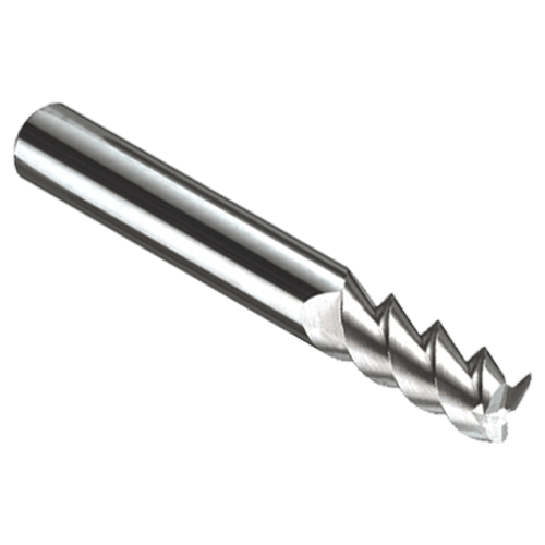 Solid carbide end mills for aluminium and non-ferrous metals, 3-flute 55°