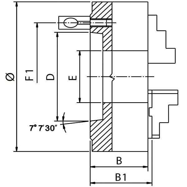 ZENTRA Dreibackenfutter DIN 55029