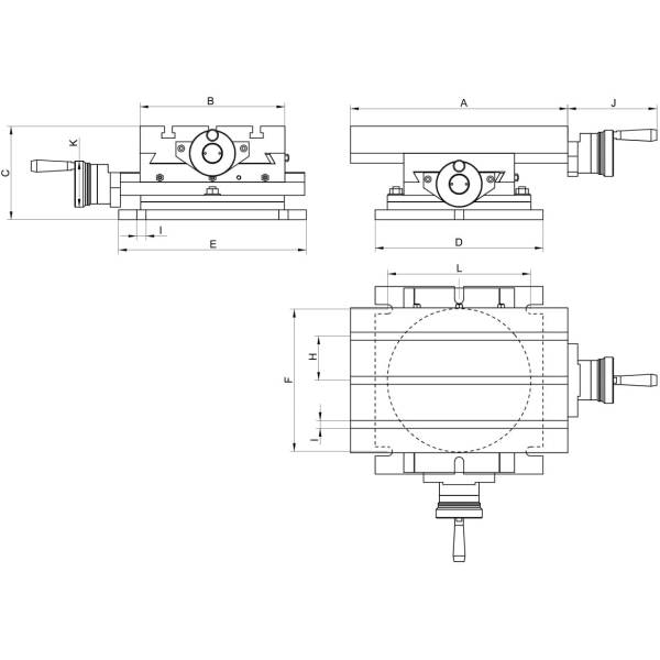 Rotatable coordinate table with 2 axes, MG