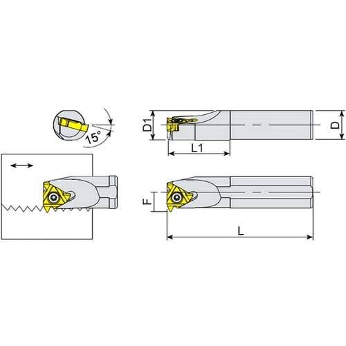 Innengewinde Bohrstange ISO, Wendeplattenhalter