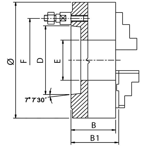 ZENTRA Dreibackenfutter DIN 55027