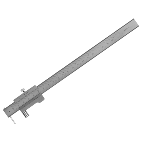 Streichmaß-Messschieber mit Rolle, rostfrei