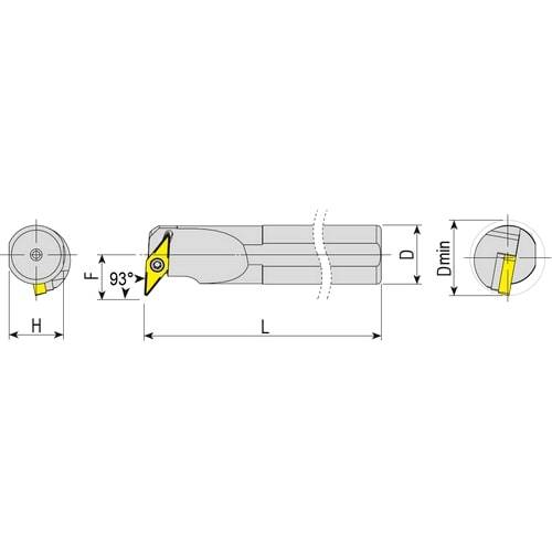 Bohrstangen-Wendeplattenhalter SVUBR/L, Drehhalter