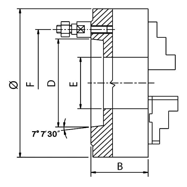 ZENTRA Vierbackenfutter DIN 55027