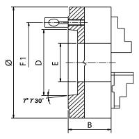 Preview: ZENTRA 4-jaw chuck DIN 55029 Preview: ZENTRA 4-jaw chuck DIN 55029