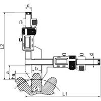 Preview: Digital tooth width caliper with fine adjustment, type 6733 Preview: Digital tooth width caliper with fine adjustment, type 6733