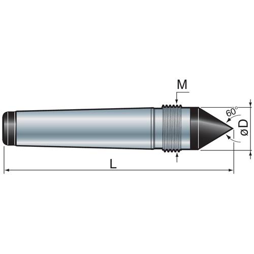 Fixed centre with thread DIN 807, series 235