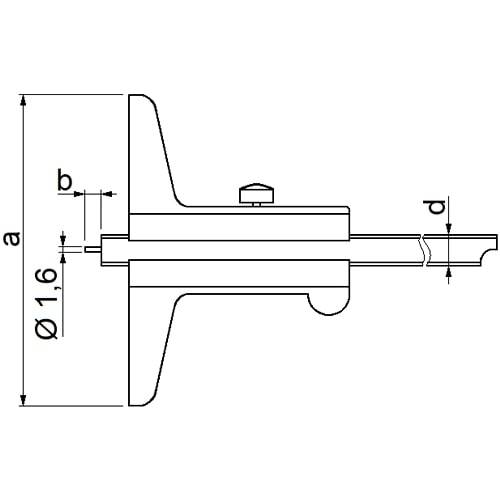 Tiefenmessschieber mit 1,6 mm Spitze, umsteckbar, DIN 862, Typ C064