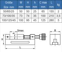Vorschau: Schleifschraubstock mit Gewindespindel, Typ TMV-B Vorschau: Schleifschraubstock mit Gewindespindel, Typ TMV-B