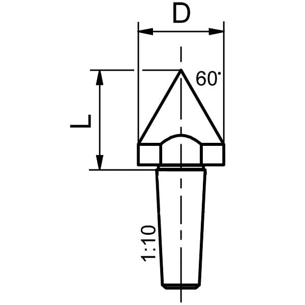 auswechselbarer Spitzkörner gross 60° für Serie 900