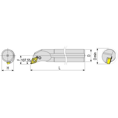 Bohrstangen Klemmhalter PDQNR/L, Wendeplattenhalter