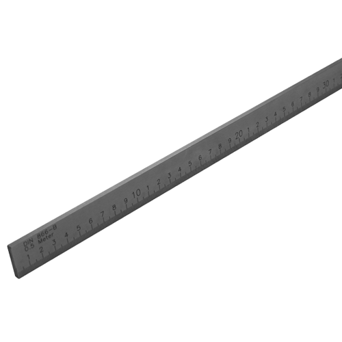 Precision steel rules DIN 866/2 form B with mm graduation