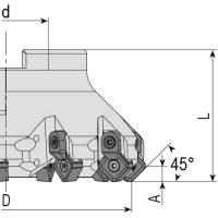 Vorschau: Planmesserkopf IK 45°, für SN..1206 Wendeplatten Vorschau: Planmesserkopf IK 45°, für SN..1206 Wendeplatten