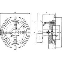 Vorschau: 4-Backen-Spannfutter VSR auf Drehplatte Vorschau: 4-Backen-Spannfutter VSR auf Drehplatte