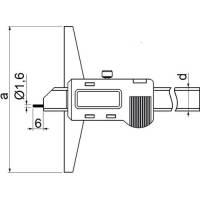 Preview: Digital depth caliper, point Ø 1.6 mm, DIN 862, type 6044 Preview: Digital depth caliper, point Ø 1.6 mm, DIN 862, type 6044