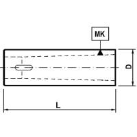 Preview: Cylindrical conical sleeve with Morse taper, without collar Preview: Cylindrical conical sleeve with Morse taper, without collar