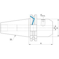 Preview: End mill adaptor Whistle Notch DIN 69871 Preview: End mill adaptor Whistle Notch DIN 69871