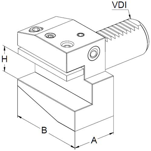 VDI Werkzeughalter DIN 69880 Form B1, rechts, kurz